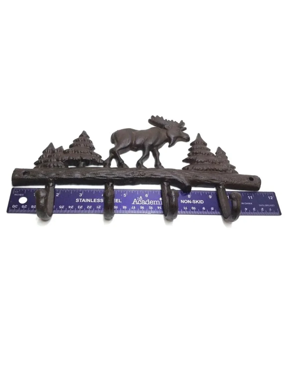 Cast Iron Moose Wall Hook Key Rack Coat Rack Rustic Forest Brown Finish